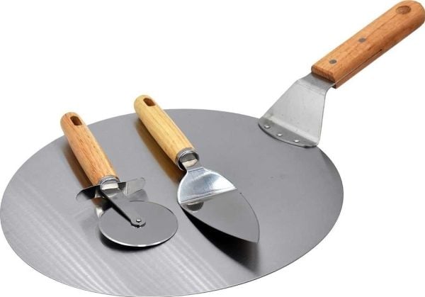 Brunbeste pizzaspade/spatla 30 cm med tillbehör 2935