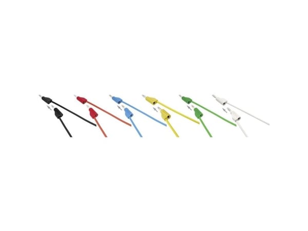 VOLTCRAFT MSB-300 Testijohtosarja [Lamellipistoke 4 mm - Lamellipistoke 4 mm] 0,50 m 12 kpl 12 kpl