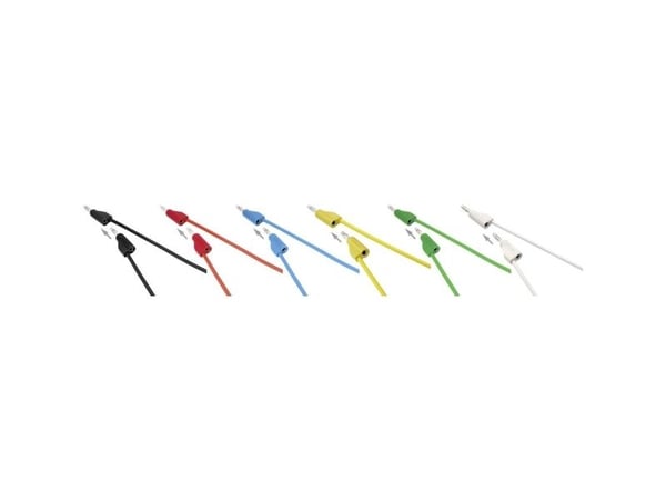 VOLTCRAFT MSB-300 testledningssats, lamellkontakt 4 mm, silikon, 25,00 cm, 12 st