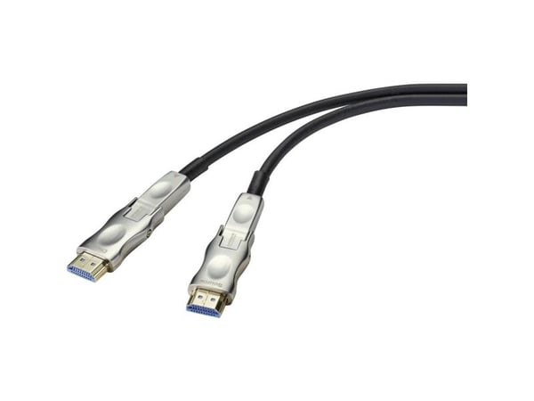 SpeaKa Professional HDMI-adapterkabel HDMI-A-stik, HDMI-Micro-D-stik, HDMI-A-stik, HDMI-Micro-D-stik 20,00 m Sort SP-9538580 #####4K UHD, PVC-hette...