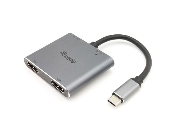 Equip 133484, USB 3.2 Gen 1 (3.1 Gen 1) Type-C, HDMI, 5000 Mbit/s, 30 Hz, Sølv, Alumiini