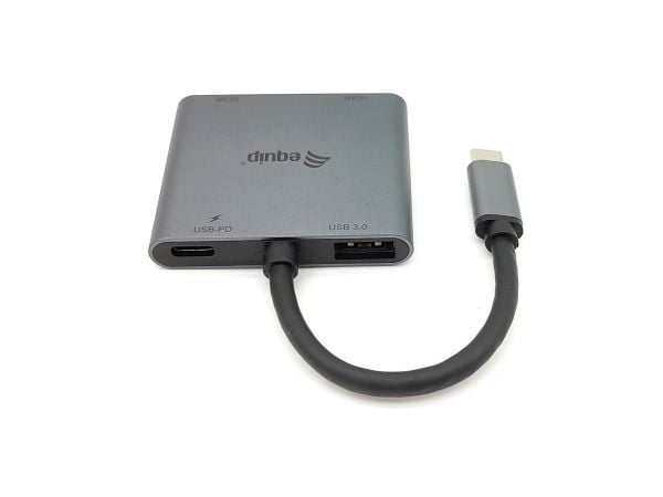 Equip 133484, USB 3.2 Gen 1 (3.1 Gen 1) Type-C, Sølv, 4K Ultra HD, 30 Hz, HDMI, Aluminium