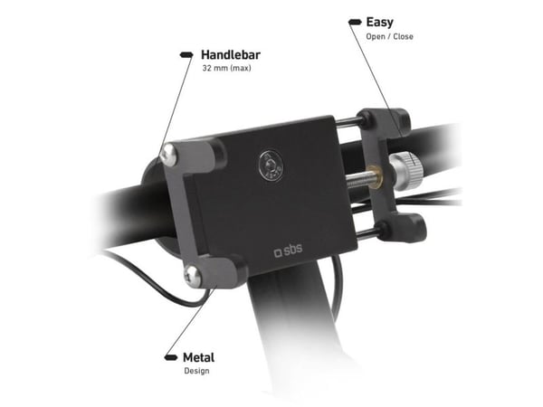 SBS TEERIDEMETAL, Mobiltelefon/smarttelefon, Passiv holder, Sykkel, Scooter, Sort