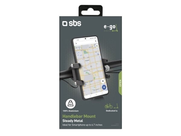 SBS TEERIDEMETAL, Mobiltelefon/smarttelefon, Passiv holder, Sykkel, Scooter, Sort