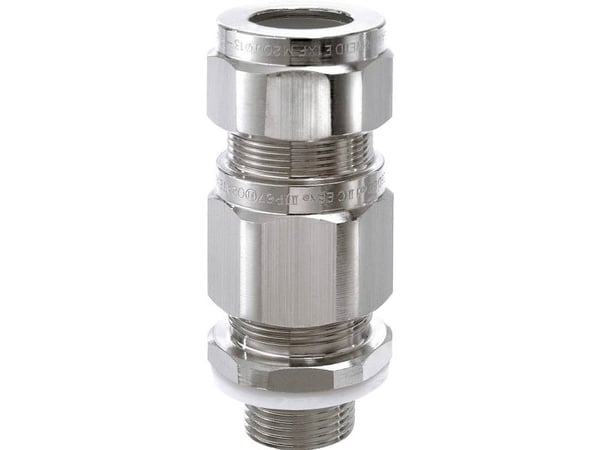 Wiska OS-E1UF 20 / M20 50107580 Kaapeliläpivienti iskunkestävä, lukkomutterilla, tiivisteellä M20 Messinki (niklattu) Luonto 1 kpl