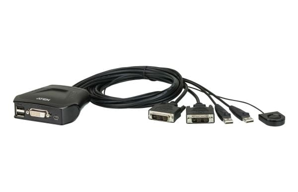 ATEN CS22D - KVM-svitsj - 2 x KVM port(s) - 1 lokalbruker - stasjonær