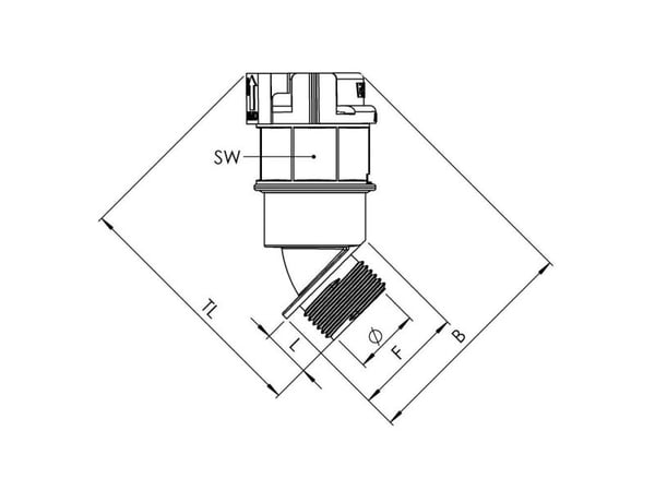 Wiska 10108874 EBF45-29-40-BG Forskruning Grå M40 x 1.5 45° 25 stk