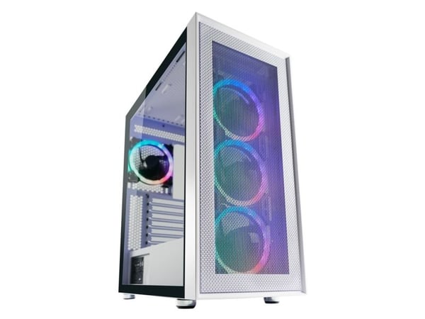 LC Power Gaming 802W White_Wanderer_X - Mid tower - ATX - sidepanel med vindu (herdet glass) - ingen strømforsyning - hvit - USB/lyd
