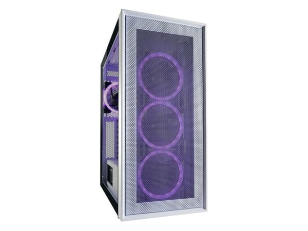 LC Power Gaming 802W White_Wanderer_X - Mid tower - ATX - sidepanel med vindu (herdet glass) - ingen strømforsyning - hvit - USB/lyd