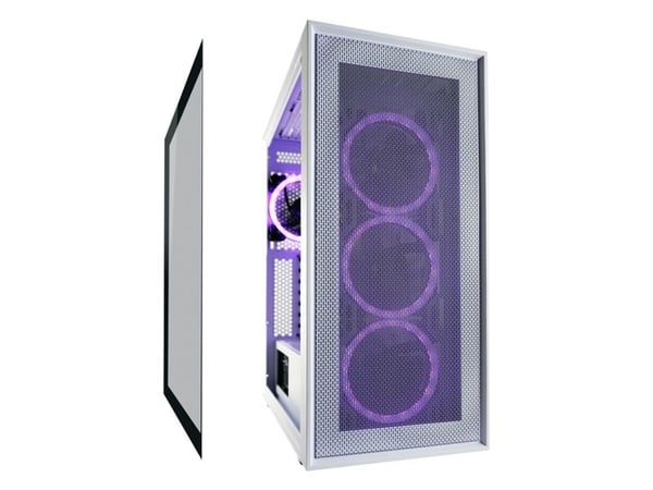 LC Power Gaming 802W White_Wanderer_X - Mid tower - ATX - sidepanel med vindu (herdet glass) - ingen strømforsyning - hvit - USB/lyd
