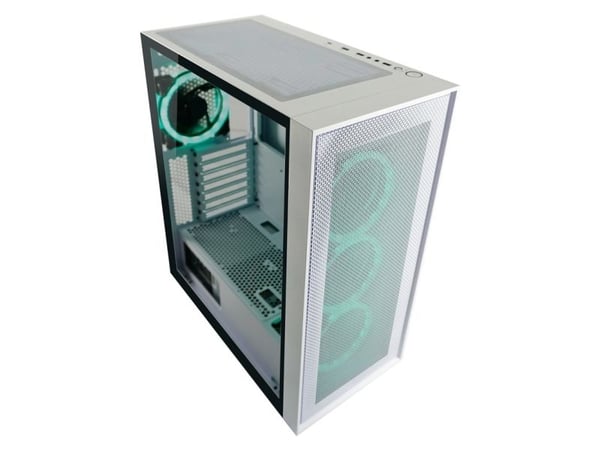LC Power Gaming 802W White_Wanderer_X - Mid tower - ATX - sidepanel med vindu (herdet glass) - ingen strømforsyning - hvit - USB/lyd