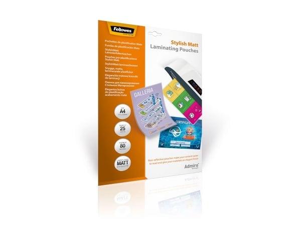 Fellowes Admire Stylish Matt - 80 mikroner - 25-pack - A4 (210 x 297 mm) lamineringsfilm