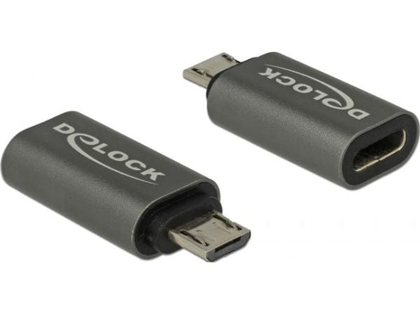 Delock - USB-adapter - USB-C (hunn) til Micro-USB type B (hann) - USB 3.1 Gen 1 - 2.8 cm - antrasitt
