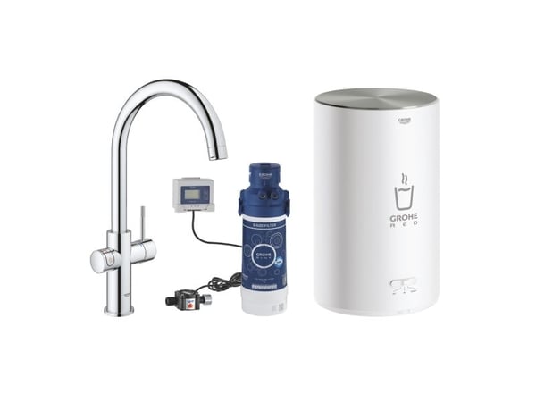 GROHE Red Duo, Standard, Kromfarget, Kran-håndtak, Single/enkelt, Type C, Keramisk