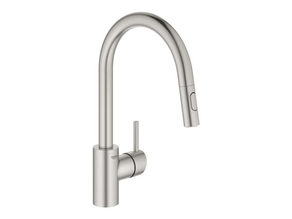GROHE Concetto, Dra ut, Rustfritt stål, Kran-håndtak, Single/enkelt, Type U, Keramisk