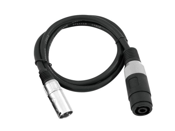 Omnitronic 30225590, Speakon, Hunkjønn, XLR (3-pin), Hankjønn, 1 m, Svart