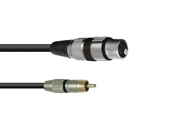Omnitronic 3022075J, XLR (3-pin), Hunkjønn, RCA, Hankjønn, 0,15 m, Svart