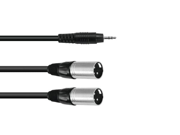 Omnitronic 30225157, 3.5mm, Hankjønn, 2 x XLR (3-pin), Hankjønn, 3 m, Svart