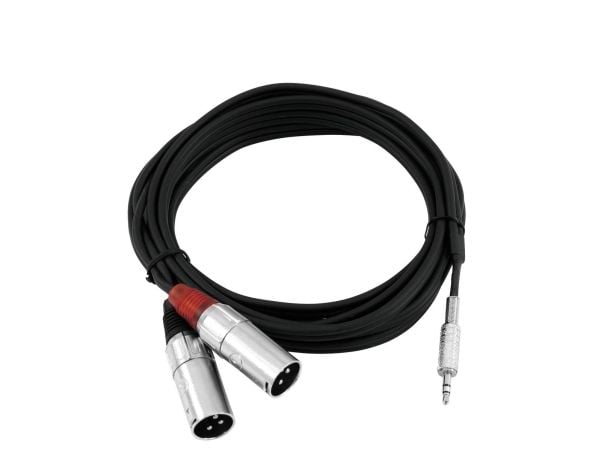 Omnitronic 30225157, 3.5mm, Hankjønn, 2 x XLR (3-pin), Hankjønn, 3 m, Svart