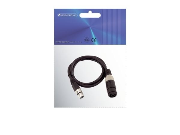 Omnitronic 30225600, Hankjønn, XLR (3-pin), Hankjønn, 1 m, Svart