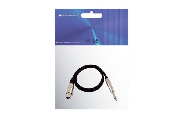 Omnitronic 3022516L, XLR (3-pin), Hunkjønn, 6.35mm, Hankjønn, 0,9 m, Svart