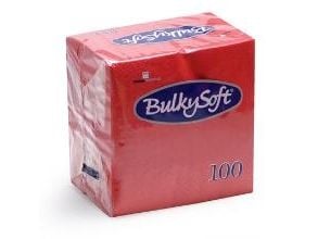 Serviet Bulkysoft 24x24 cm 2-lag Rød,100 kpl/pk Serviet Bulkysoft 24x24 cm 2-lag Rød,100 kpl/pk