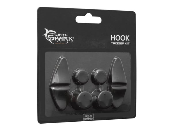White Shark Hook - Knapphettesett for spillkontroll - svart - for Sony DualSense