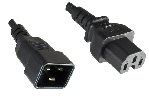 MicroConnect - Strømkabel - IEC 60320 C20 til IEC 60320 C15 - AC 250 V - 16 A - 1,8 m - lajiteltu