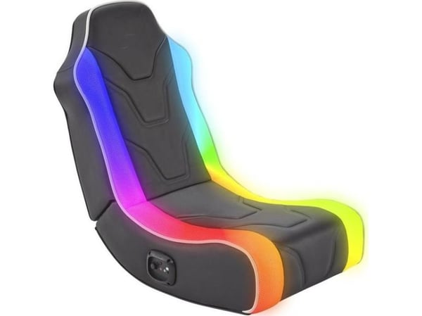 X Rocker Chimera RGB 2.0 gulvrocker gamingstol for barn/unge med lydsystem og RGB-belysning – svart