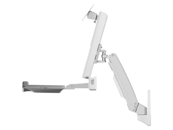 ICY BOX skjermveggfeste IB-MS600-W til sit-stand-arbeidsstasjon - veggfeste for skjerm opptil 24" (25,4 cm) - 61 cm - sølv/grå/hvit