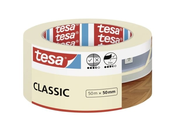 TESA CLASSIC, Beige, Suojaava, Korjaus, 50 m, 50 mm, 0,14 mm, 1 kpl