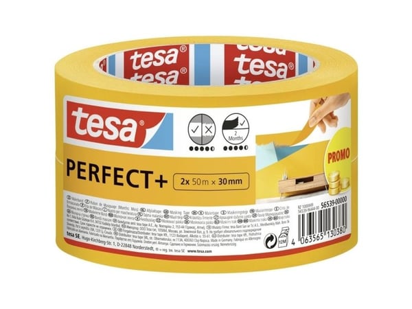 tesa Perfect+ 56539-00000-00-00 Malertape Gul (L x B) 100 m x 30 mm 2 kpl 2 kpl