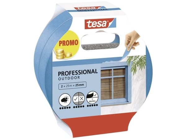 tesa Professional Outdoor 56214-00000-03 Malertape Blå (L x B) 50 m x 25 mm 2 stk