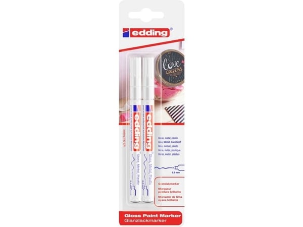 edding 780 paint - Markør - permanent - hvit - fargeblekk - 0.8 mm (en pakke 2)