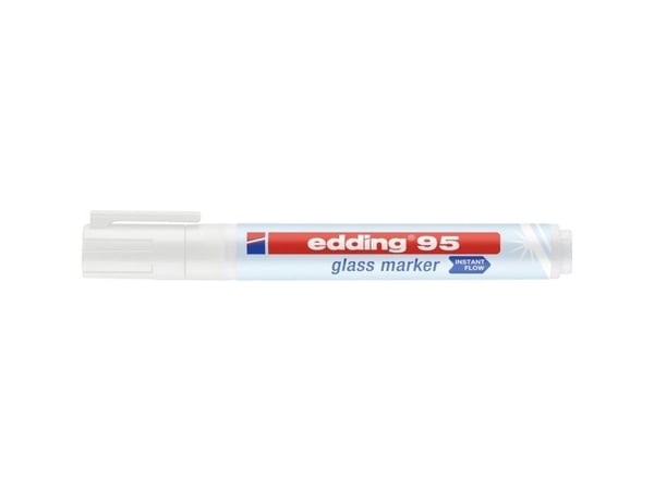 Edding 95 Glass, 1 stykker, Hvit, Projektil spiss, Hvit, Plast, 1,5 mm