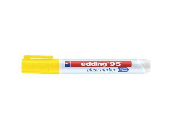 Edding 95 Glass, 1 stykker, Gult, Projektil spiss, Hvit, Gult, Plast, 1,5 mm