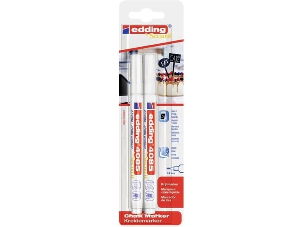 Edding e-4085/2 4-4085-2-1049 Kritpennor Vit 1 mm, 2 mm 2 st
