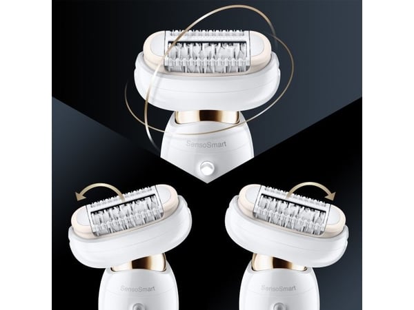 Braun Silk-épil 9 81688639, Vit, Guld, 40 pincetter, Armhåla, Bikini, Framsida lår, Inre överarmar, Exfoliering, LED, Kina