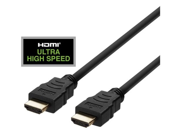 DELTACO - Ultra High Speed - HDMI-kabel - HDMI hane till HDMI hane - 50 cm - skärmad - svart - 4K120Hz stöd, 8K60Hz stöd