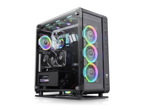 Thermaltake Core P6 TG - Mid tower - SSI CEB - sidepanel med vindu (herdet glass) - ingen strømforsyning (PS/2) - svart - USB/lyd