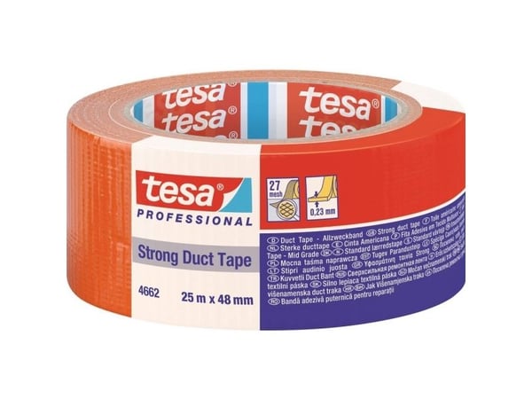 tesa duct tape STRONG 04662-00195-01 oransje (L x B) 25 m x 48 mm (1 stk)