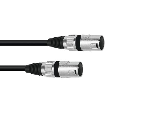 Omnitronic 3022075A, XLR (3-pin), Hankjønn, XLR (3-pin), Hankjønn, 0,2 m, Svart