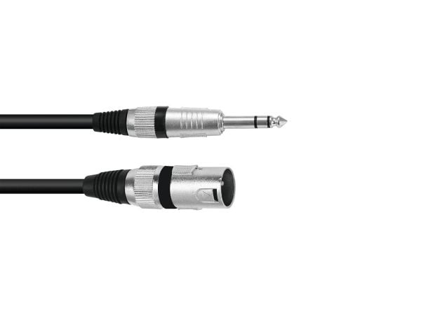 Omnitronic 3022075E, XLR (3-pin), Hankjønn, 6.35mm, Hankjønn, 0,2 m, Svart