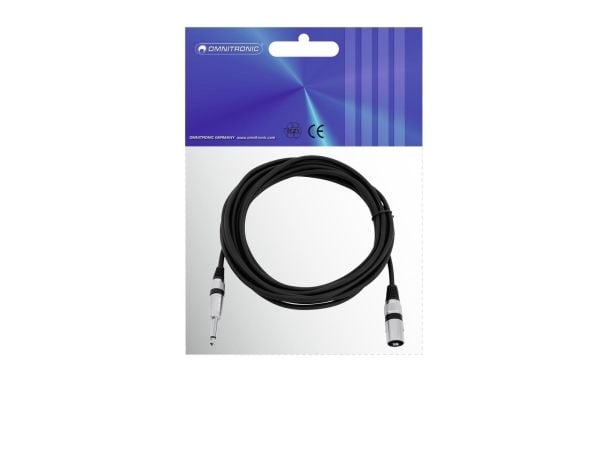 Omnitronic 3022519C, XLR (3-pin), Hankjønn, 6.35mm, Hankjønn, 5 m, Svart