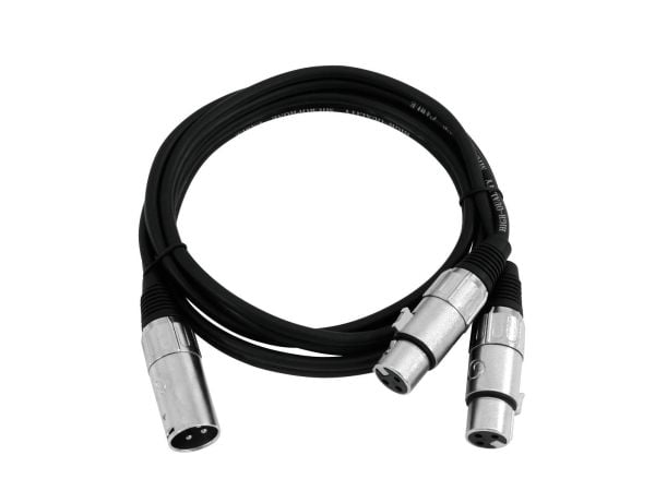 Omnitronic 30225207, XLR (3-pin), Hankjønn, 2 x XLR (3-pin), Hunkjønn, 0,5 m, Svart