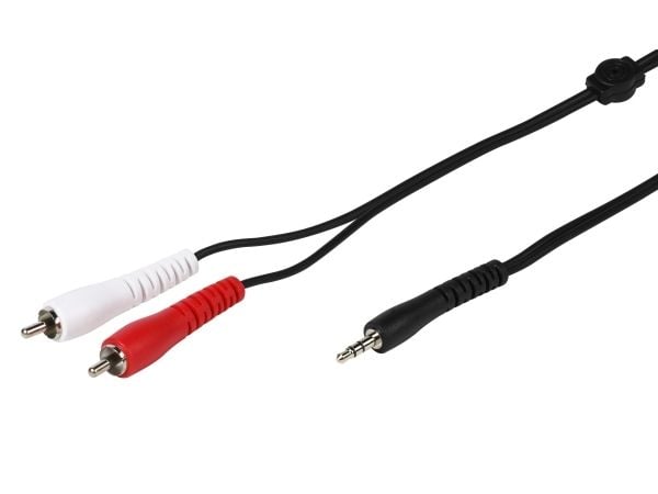 Vivanco PBW 35 RCA 15, 2 x RCA, Hankjønn, 3.5mm, Hankjønn, 1,5 m, Svart