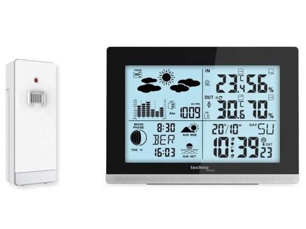 Technoline WS 6762, Svart, Inomhusbarometer, Inomhushygrometer, Inomhustermometer, Utomhusbarometer, Utomhushygrometer,..., Barometer, hygrometer, ...
