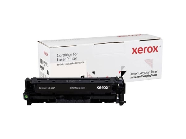 Everyday Mustavalko -värikasetti Xeroxilta, HP CF380A -yhteensopiva, 2400 sivua- (006R03817), 2400 sivua, Musta, 1 kpl