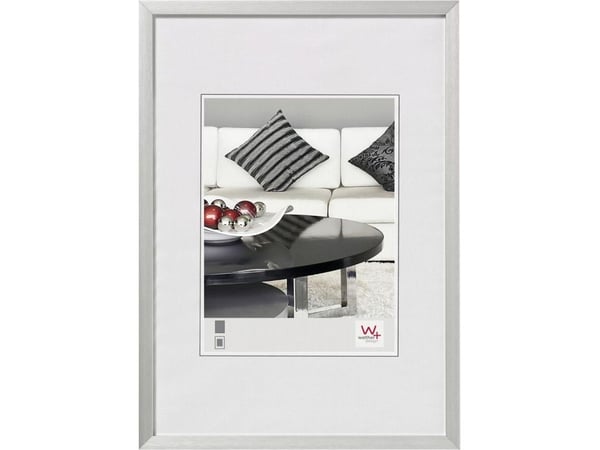 Walther AJ342S, Enkel bilderamme, Aluminium, Sølv, Matte, Vegg, 29,7 x 42 cm