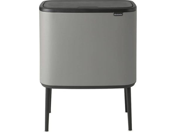 Brabantia Bo Touch Bin - Søppelbøtte - flipp-lokk - 33 L - avfallssortering - stål - mineralbetonggrå